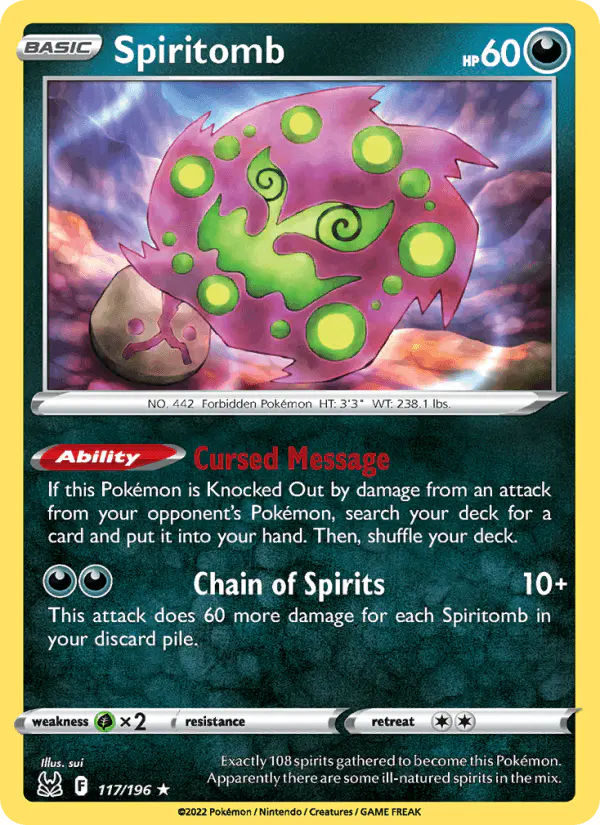 Carta Spiritomb 117/196 de Lost Origin