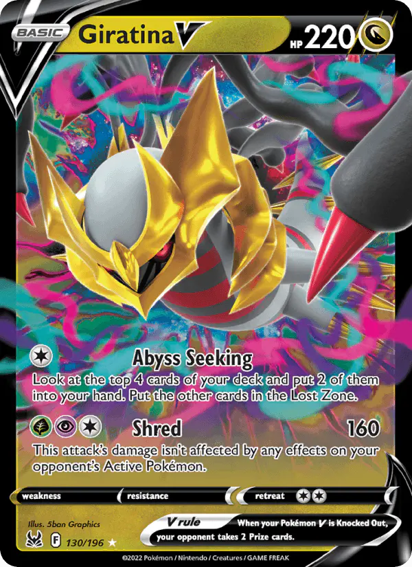 Carta Giratina V 130/196 de Lost Origin