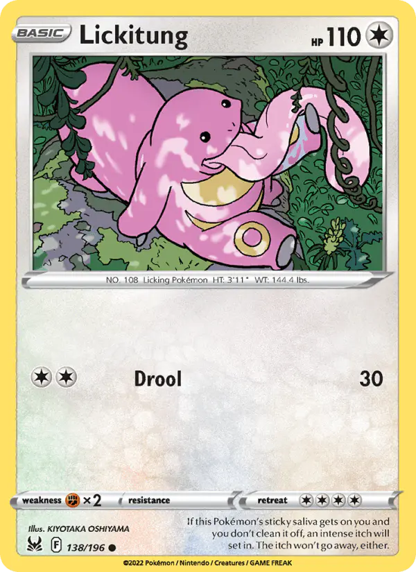 Carta Lickitung 138/196 de Lost Origin