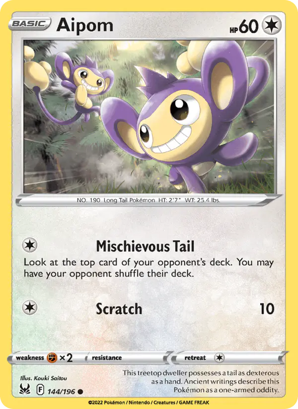 Carta Aipom 144/196 de Lost Origin