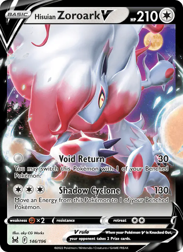 Carta Hisuian Zoroark V 146/196 de Lost Origin