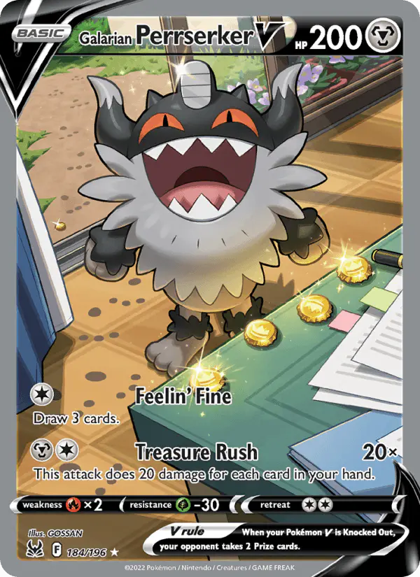 Carta Galarian Perrserker V 184/196 de Lost Origin