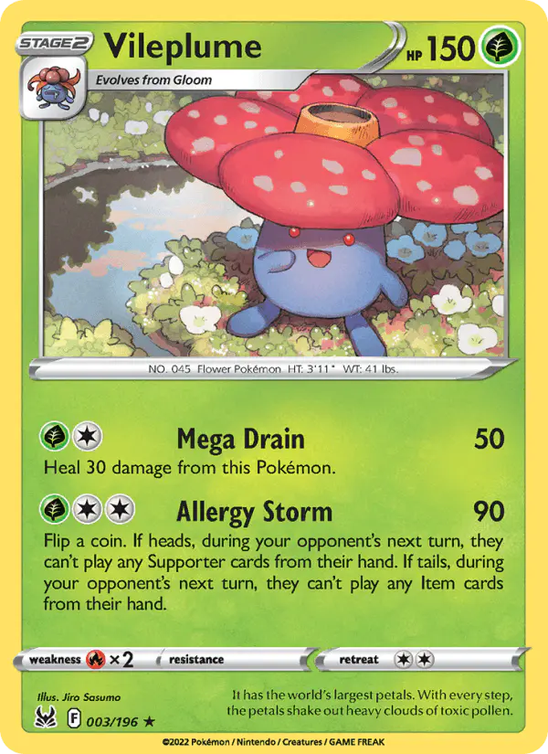 Carta Vileplume 003/196 de Lost Origin