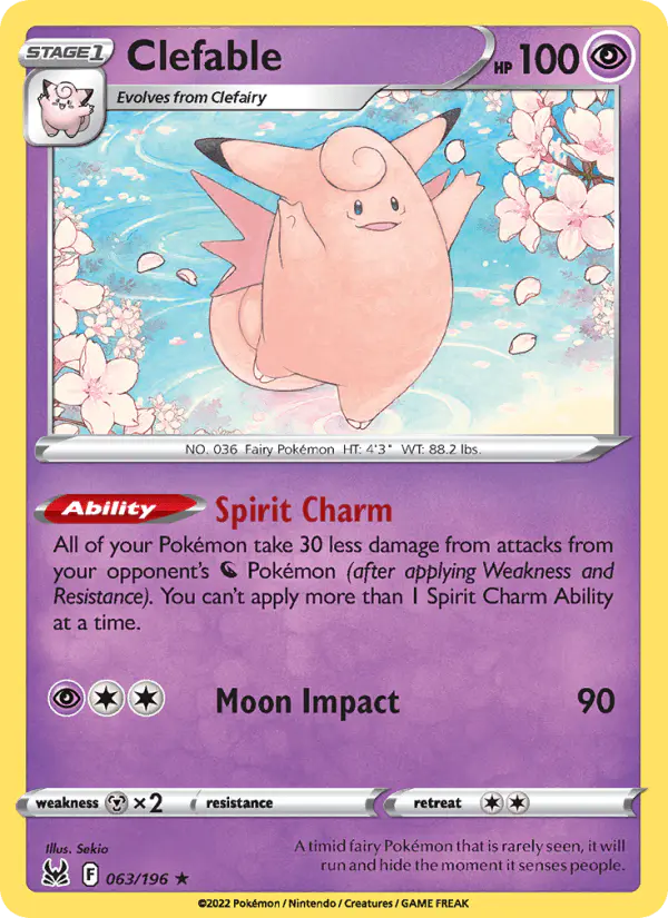 Carta Clefable 063/196 de Lost Origin