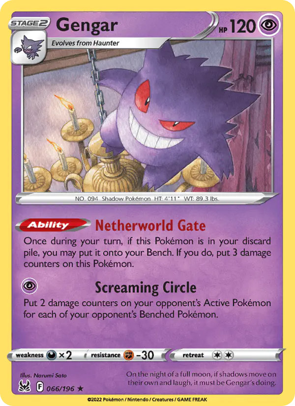 Carta Gengar 066/196 de Lost Origin