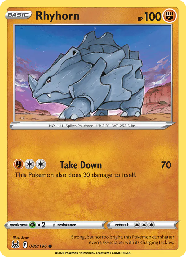 Carta Rhyhorn 089/196 de Lost Origin