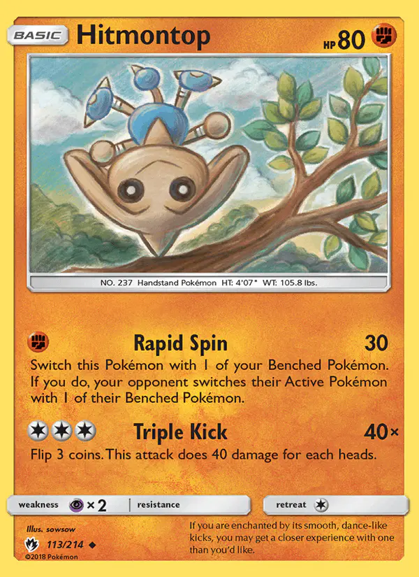 Carta Hitmontop 113/214 de Lost Thunder