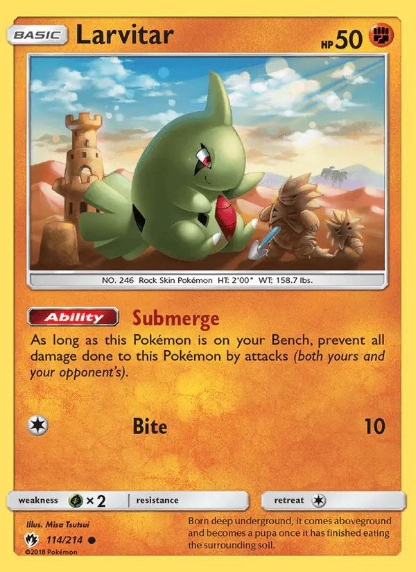 Carta Larvitar 114/214 de Lost Thunder