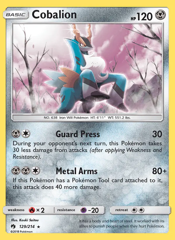 Carta Cobalion 129/214 de Lost Thunder
