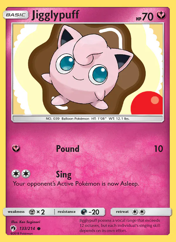 Carta Jigglypuff 133/214 de Lost Thunder