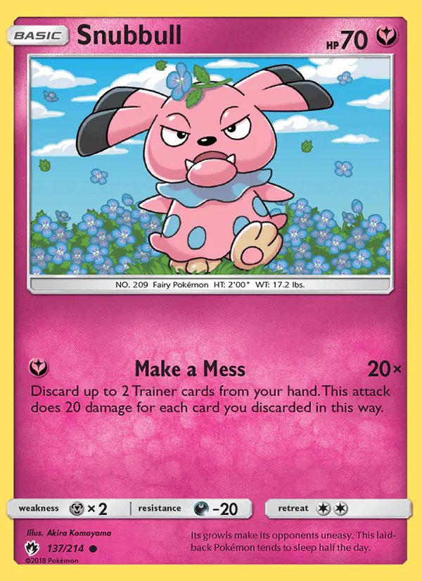 Carta Snubbull 137/214 de Lost Thunder