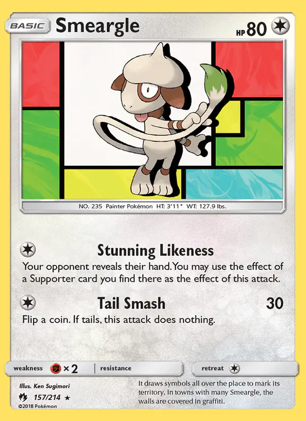Carta Smeargle 157/214 de Lost Thunder
