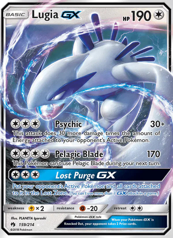 Carta Lugia GX 159/214 de Lost Thunder