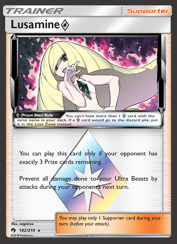Carta Lusamine ◇ 182/214 de Lost Thunder