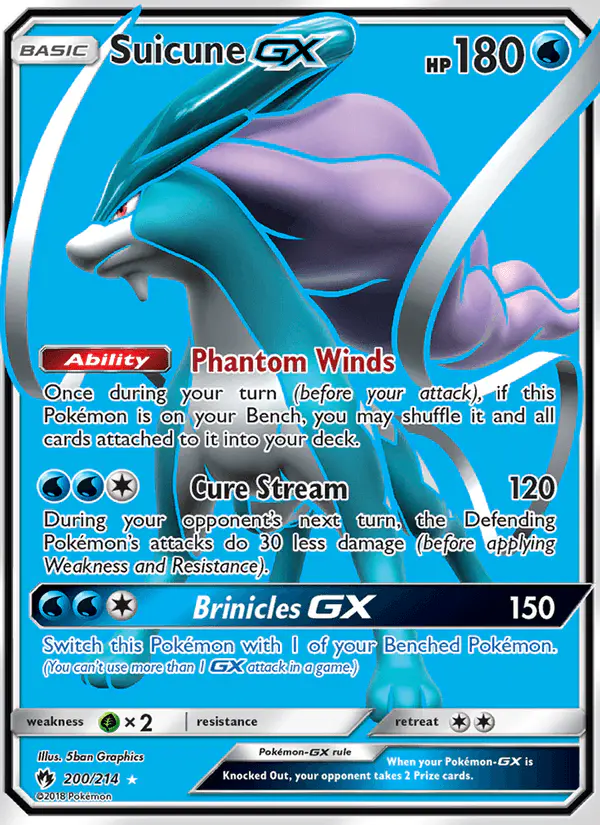 Carta Suicune GX 200/214 de Lost Thunder