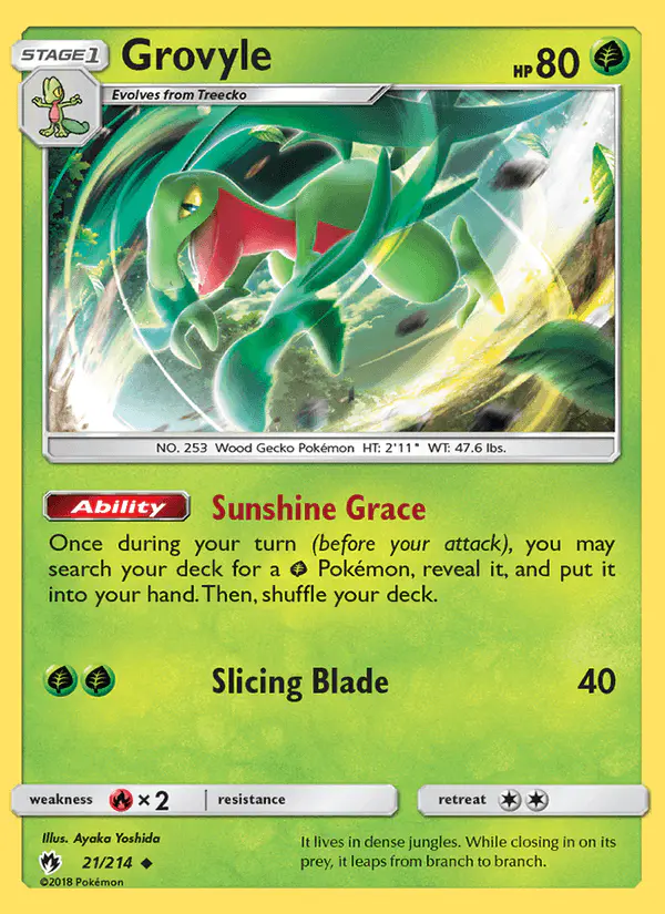 Carta Grovyle 21/214 de Lost Thunder
