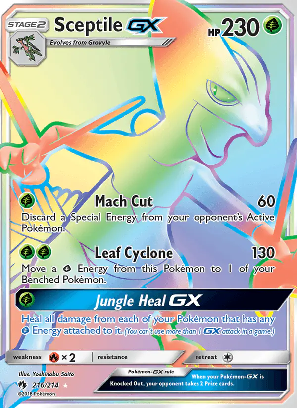 Carta Sceptile GX 216/214 de Lost Thunder