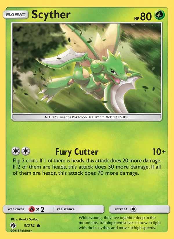 Carta Scyther 3/214 de Lost Thunder