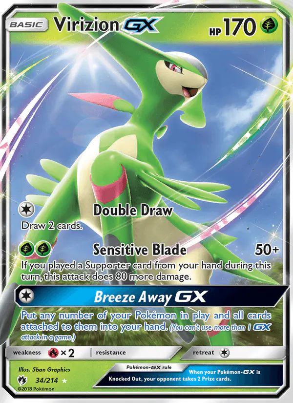 Carta Virizion GX 34/214 de Lost Thunder