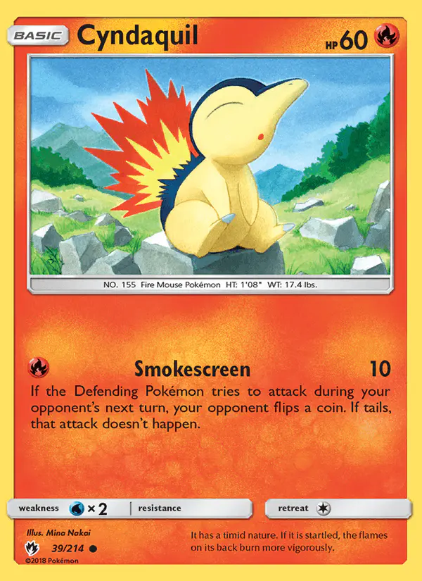 Carta Cyndaquil 39/214 de Lost Thunder