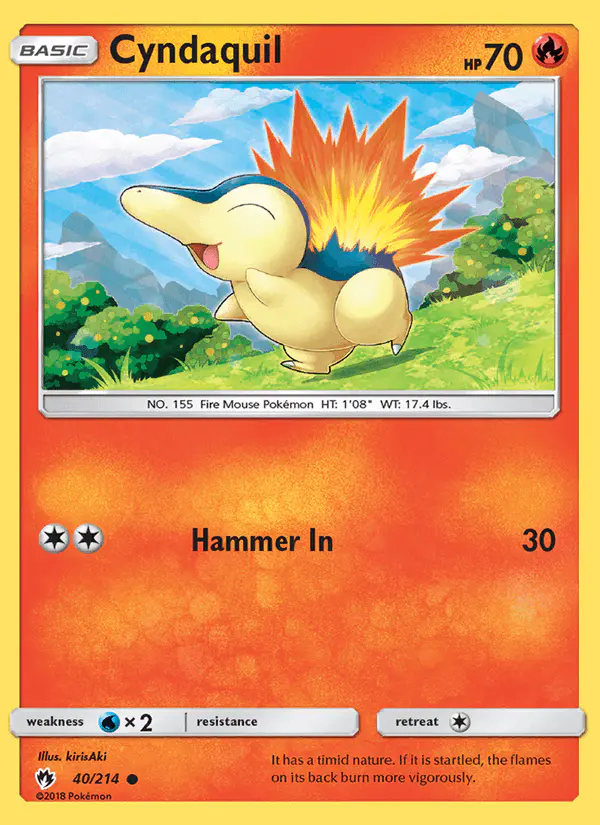 Carta Cyndaquil 40/214 de Lost Thunder