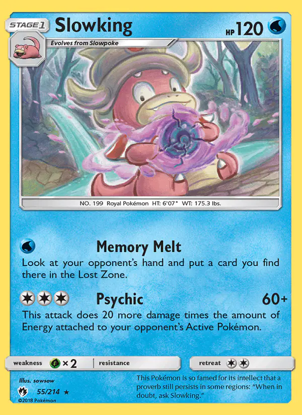 Carta Slowking 55/214 de Lost Thunder
