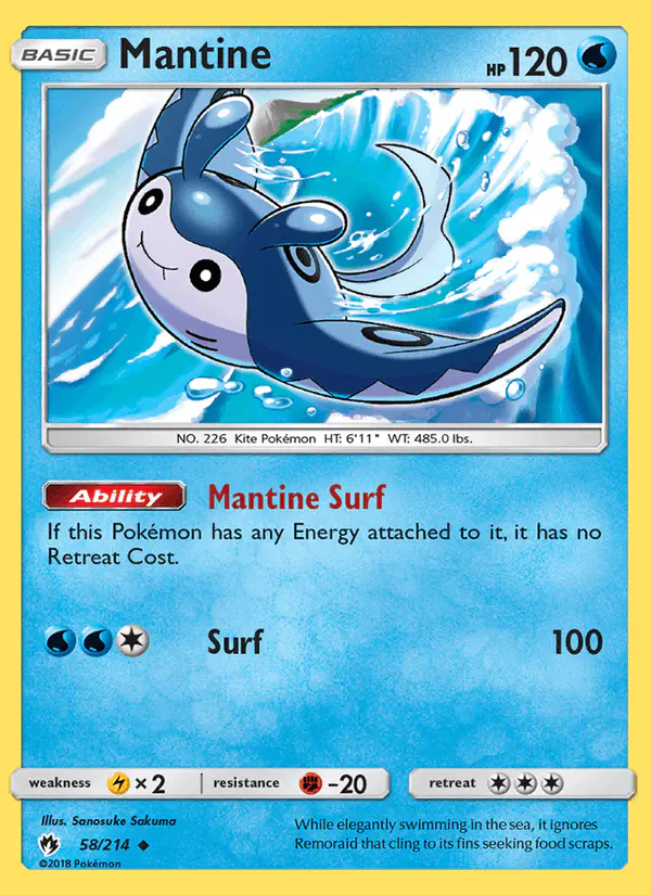 Carta Mantine 58/214 de Lost Thunder