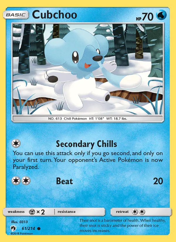 Carta Cubchoo 61/214 de Lost Thunder