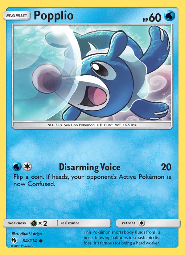 Carta Popplio 64/214 de Lost Thunder
