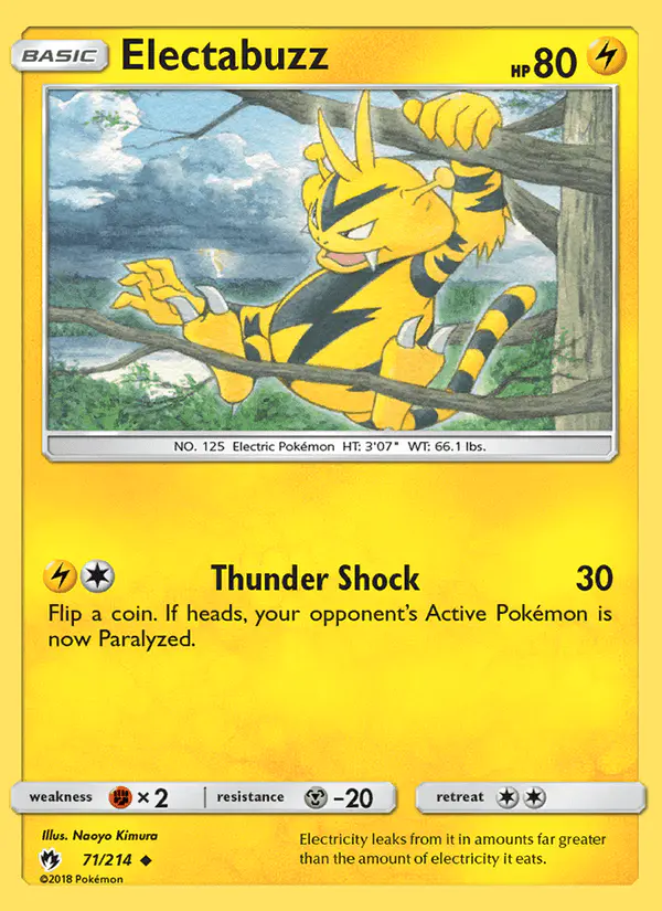 Carta Electabuzz 71/214 de Lost Thunder