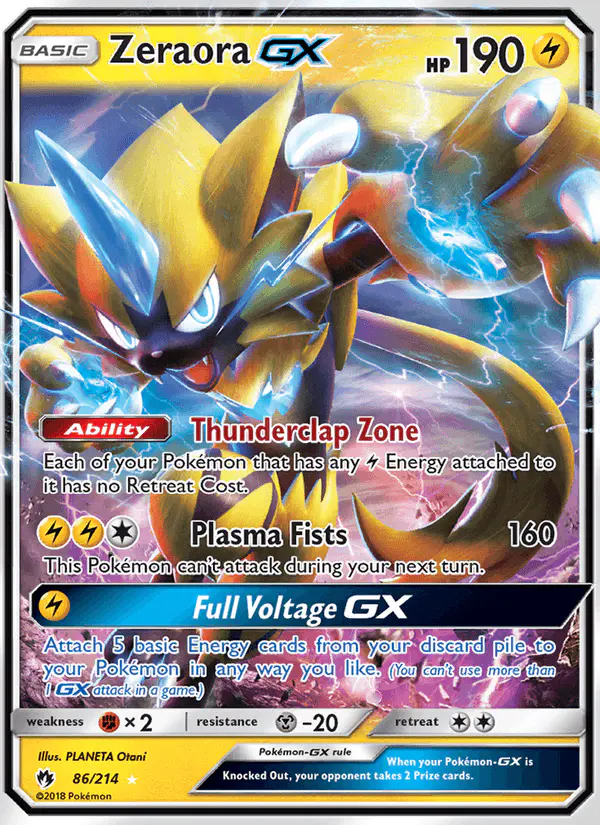 Carta Zeraora GX 86/214 de Lost Thunder