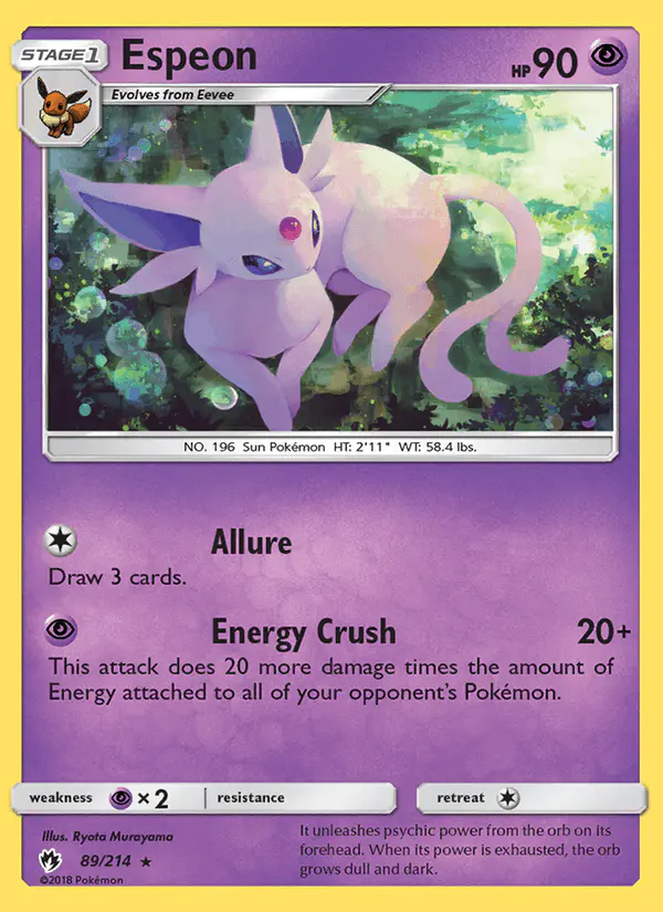 Carta Espeon 89/214 de Lost Thunder