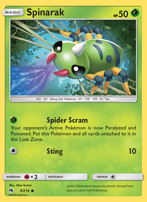 Carta Spinarak 9/214 de Lost Thunder