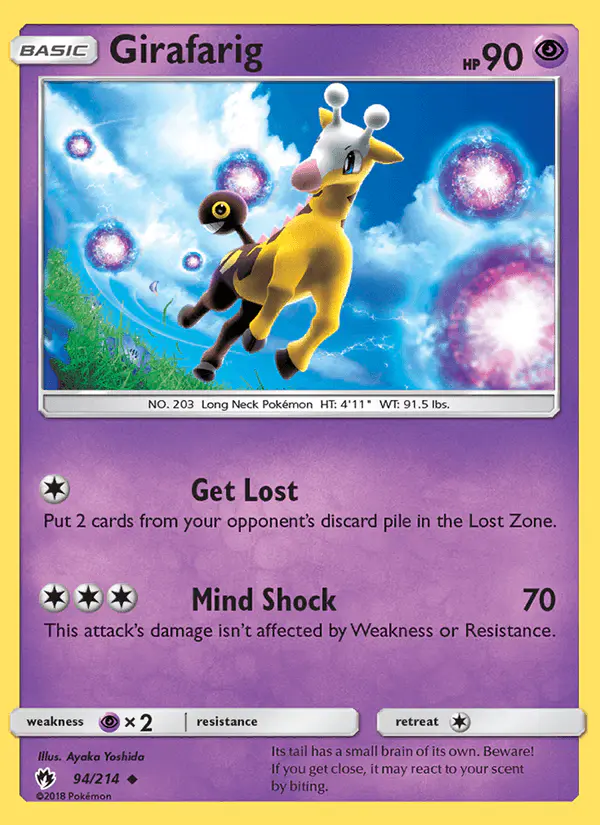 Carta Girafarig 94/214 de Lost Thunder