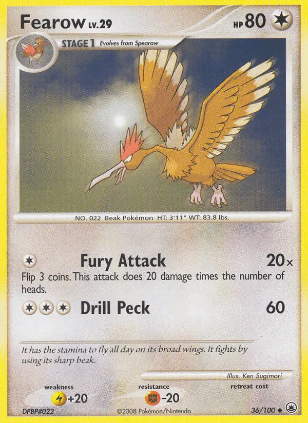 Carta Fearow 36/100 de Majestic Dawn
