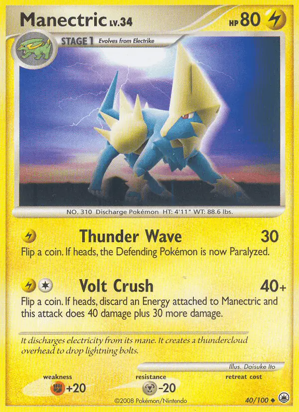 Carta Manectric 40/100 de Majestic Dawn