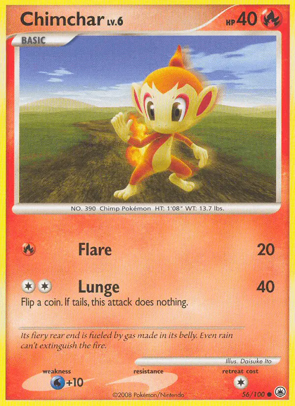 Carta Chimchar 56/100 de Majestic Dawn