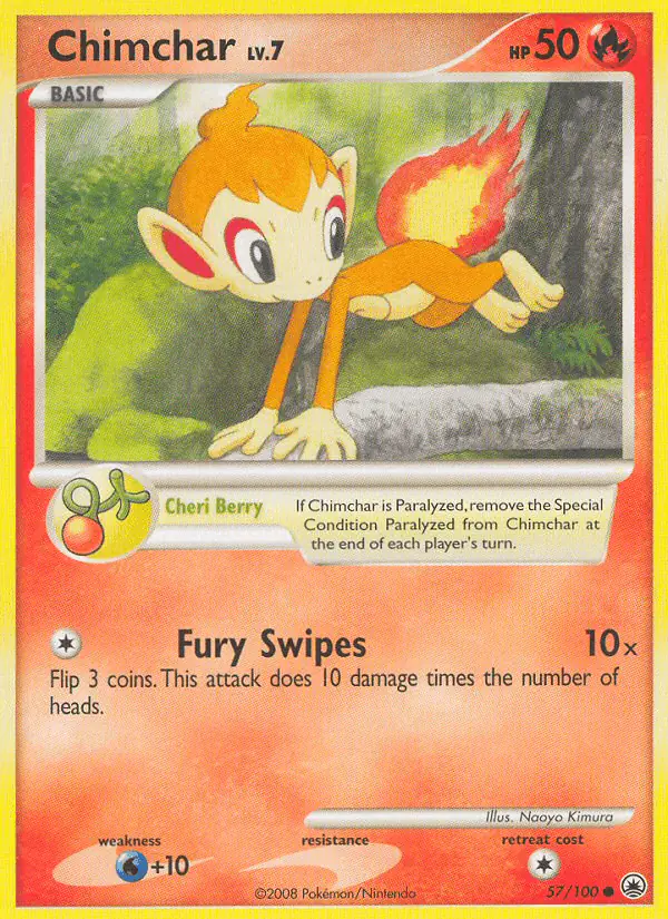 Carta Chimchar 57/100 de Majestic Dawn