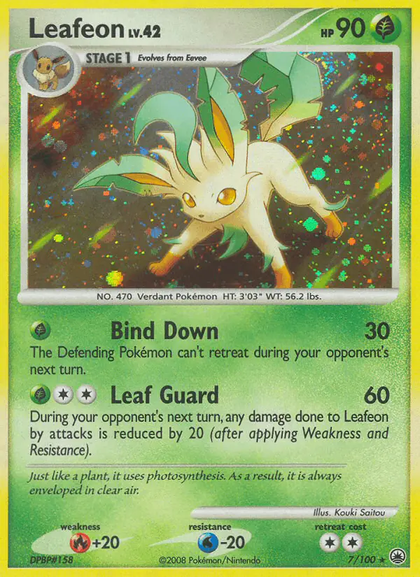 Carta Leafeon 7/100 de Majestic Dawn