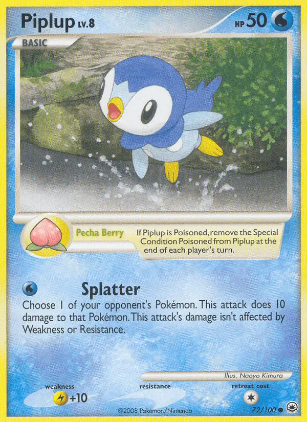 Carta Piplup 72/100 de Majestic Dawn