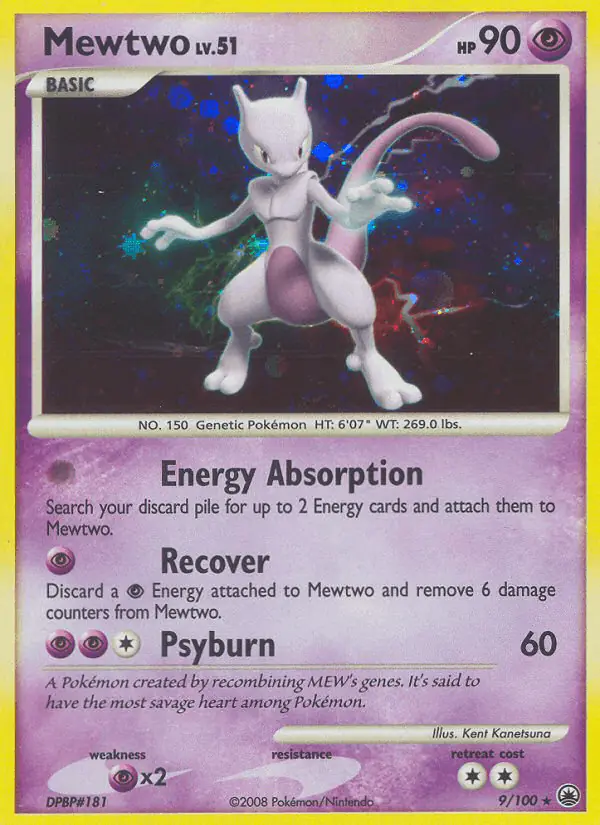 Carta Mewtwo 9/100 de Majestic Dawn
