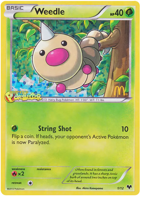 Carta Weedle 1/12 de McDonald's Collection 2014