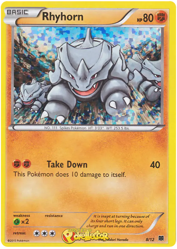 Carta Rhyhorn 8/12 de McDonald's Collection 2015