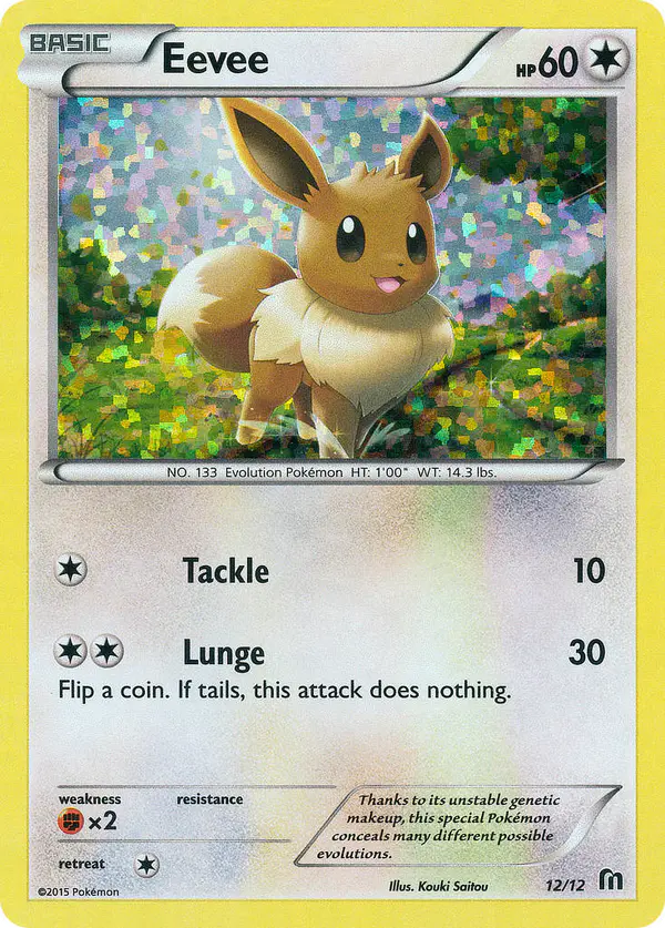Carta Eevee 12/12 de McDonald's Collection 2016