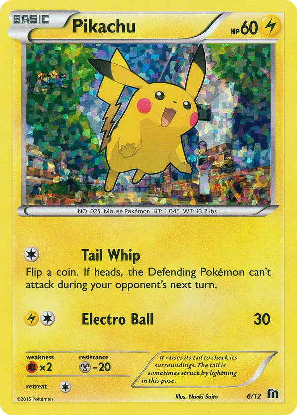 Carta Pikachu 6/12 de McDonald's Collection 2016