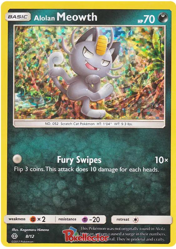 Carta Alolan Meowth 8/12 de McDonald's Collection 2017