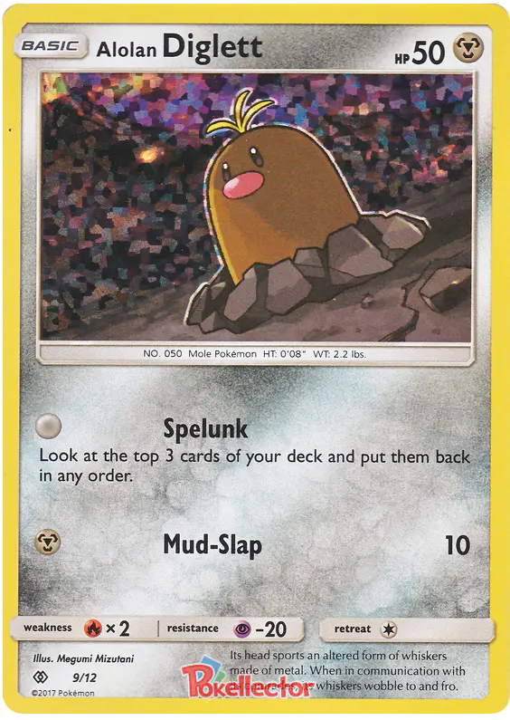 Carta Alolan Diglett 9/12 de McDonald's Collection 2017