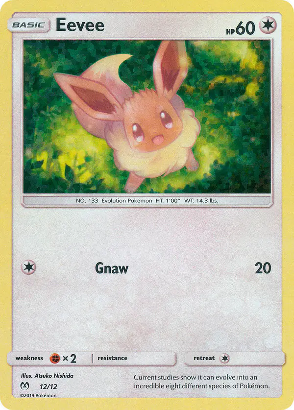 Carta Eevee 12/12 de McDonald's Collection 2019
