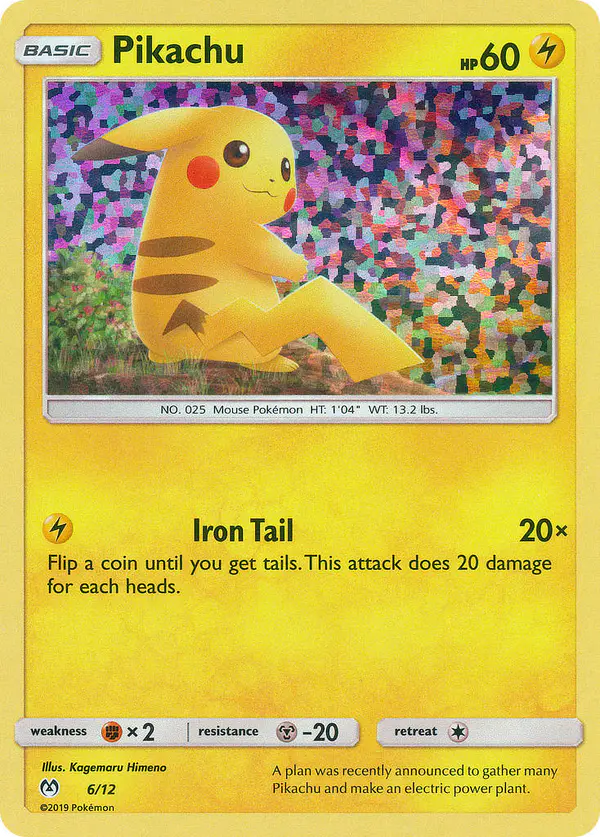 Carta Pikachu 6/12 de McDonald's Collection 2019