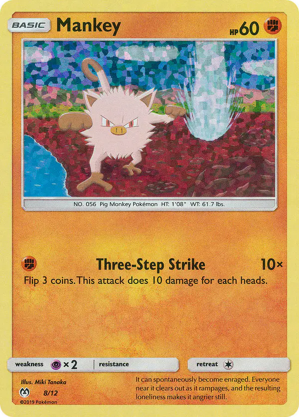 Carta Mankey 8/12 de McDonald's Collection 2019